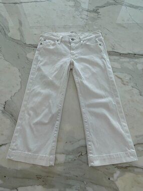 7 FOR ALL MANKIND DOGO WHITE CROPPED JEANS SIZE 27